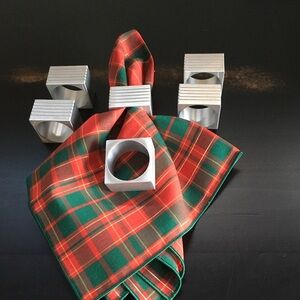 Silver Metal Napkin (6) Rings